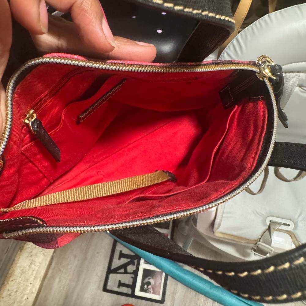 Dooney & Bourke Red and Black Plaid Shoulder Bag - Picture 3 of 3